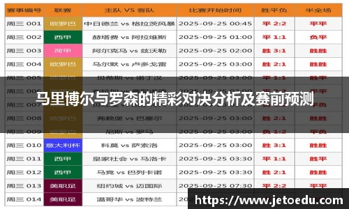 马里博尔与罗森的精彩对决分析及赛前预测